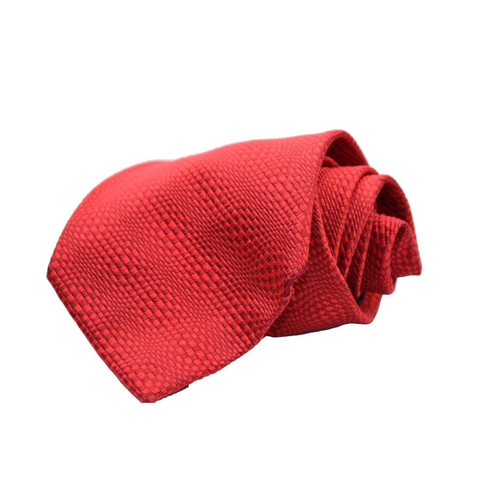 David Donahue Sterling Tie Mens 100% Silk Red Woven in Italy, Made in USA